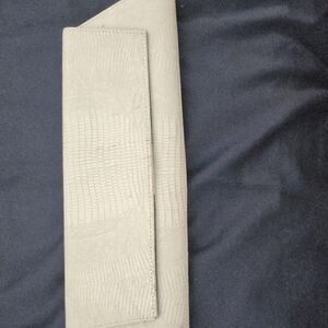 Kenneth Cole Cream Lizard-Embossed Clutch